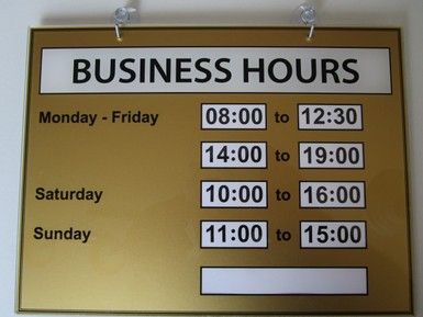 Business Hours - Color Gold
