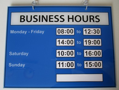 Business Hours - Color Blue